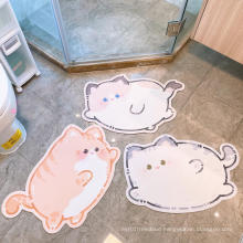 Custom design Cute Cat Printed rubber Bath Mat